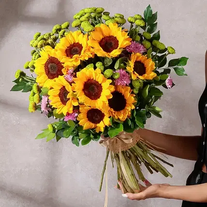 FNP Sunlit Charm Sunflower & Daisy Bouquet