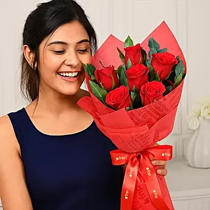 FNP Vivid Love 6 Red Roses Bouquet