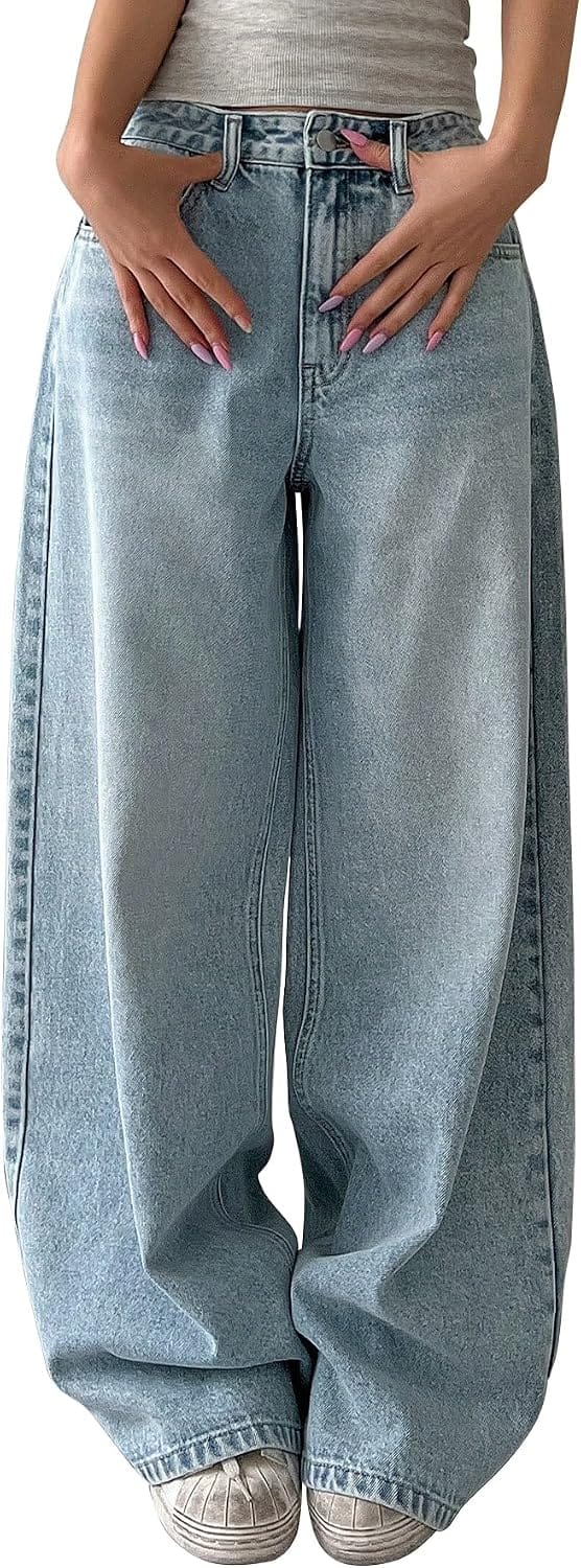 FWD Baggy Wide-Leg Denim Jeans (Under ₹899)