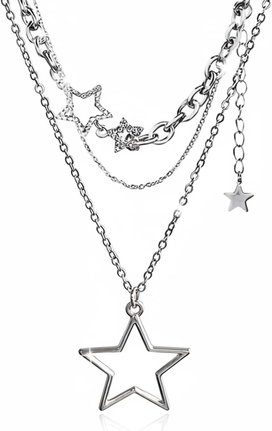 FWD Y2K Layered Gold-Tone Pendant Necklace (Under ₹299)