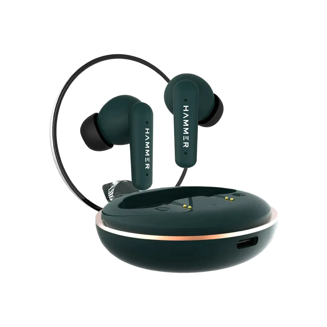 (Refurbished) Hammer Airflow Plus TWS Earbuds, Emerald Green Hammer sale
