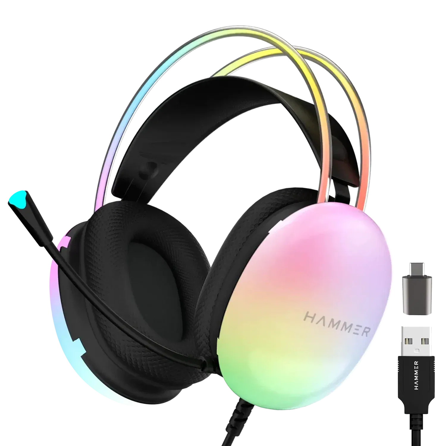 Hammer Blaze Gaming Headphone with 50mm Sound Drivers & RGB Lights Hammer sale
