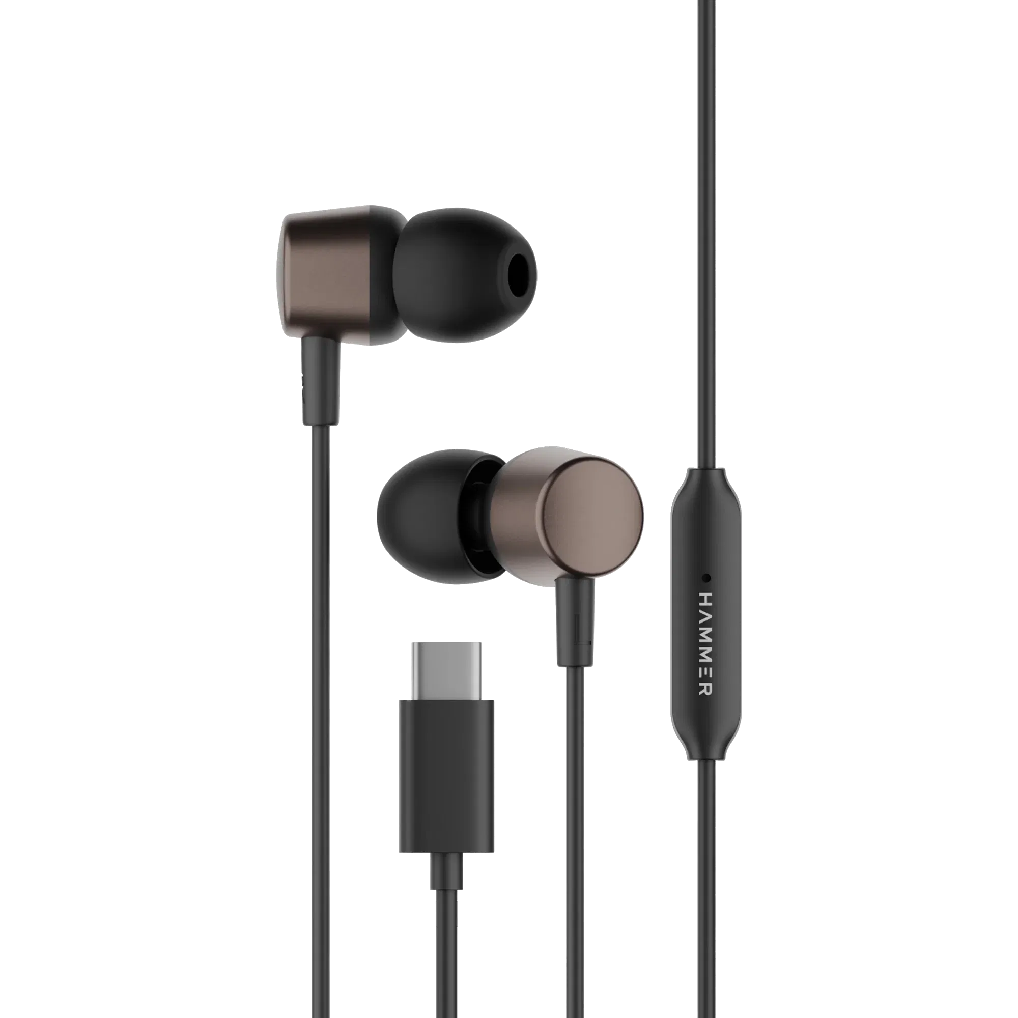 Hammer Nova 2 Type C Wired Earphones with Mic, Metal Build, 13mm Drivers, Tangle-Free Cable (Black) Hammer sale