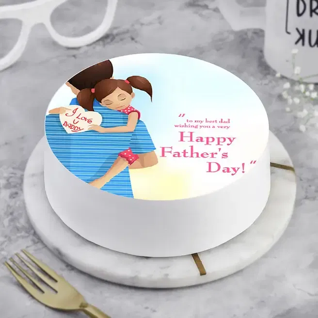 Happy Father's Day Photo Cake Pineapple Half Kg FNP