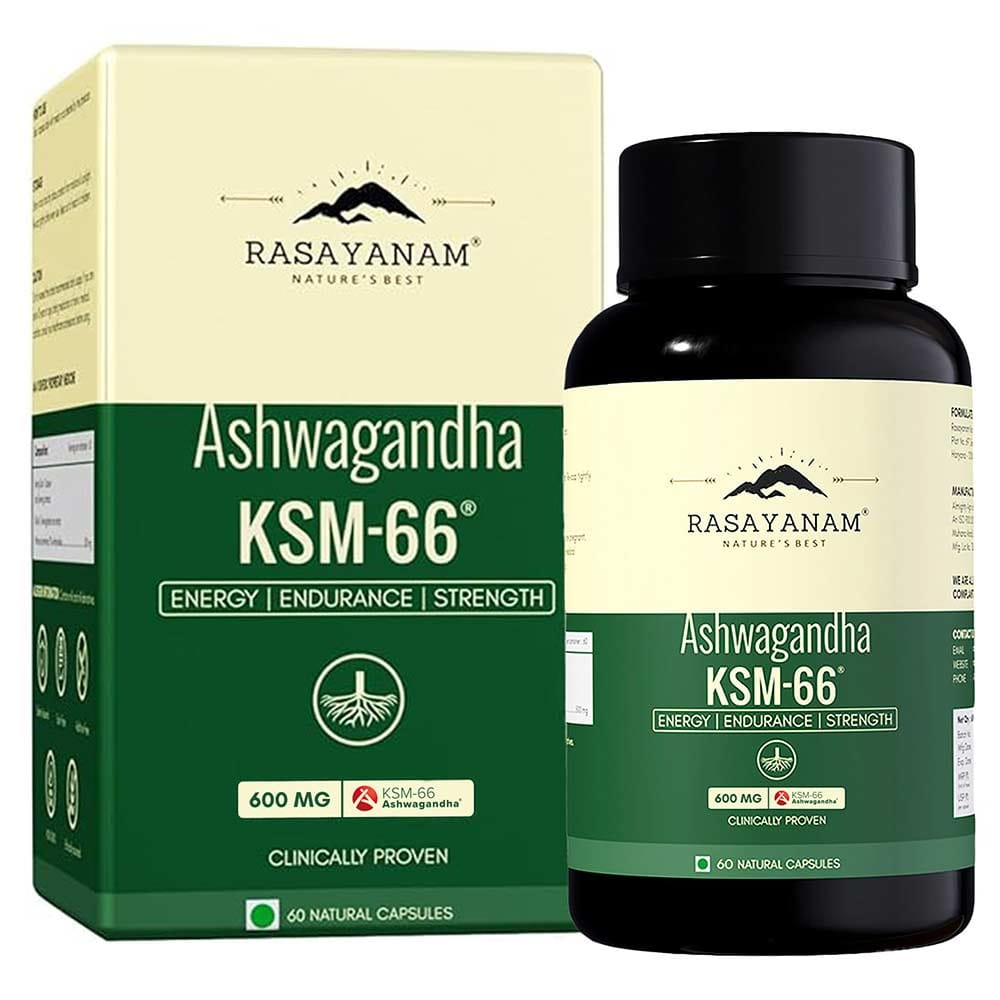 Rasayanam Ashwagandha KSM-66, 60 capsules HealthKart sale