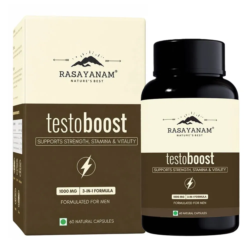 Rasayanam Testoboost 500 mg 3-in-1 for Men, 60 Capsules HealthKart sale