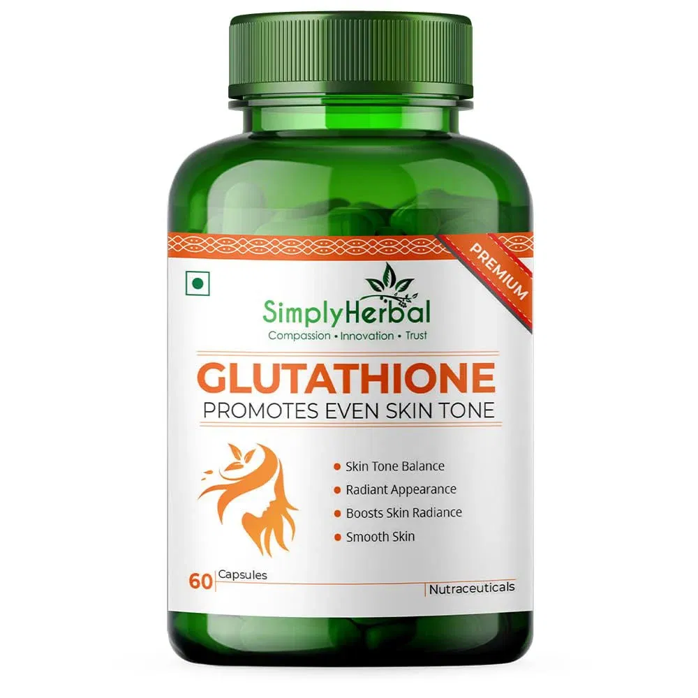 Simply Herbal Glutathione, Unflavoured 60 capsules HealthKart sale
