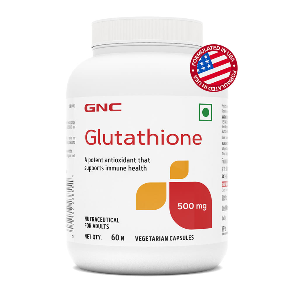 GNC Glutathione (500 mg), Unflavoured 60 veggie capsules HealthKart sale