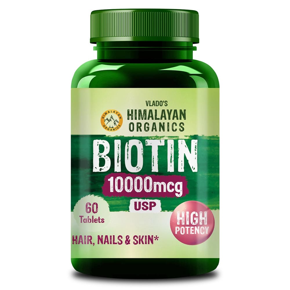 Vlado's Himalayan Organics Biotin 10000 mcg, 60 tablets USP HealthKart sale
