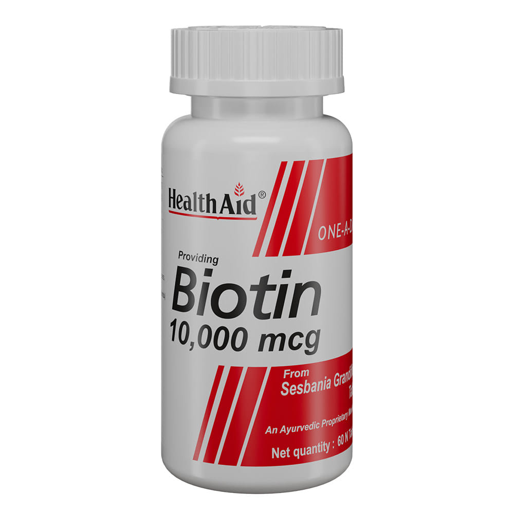 HealthAid Biotin 10000 mcg, 60 tablets Unflavoured HealthKart sale