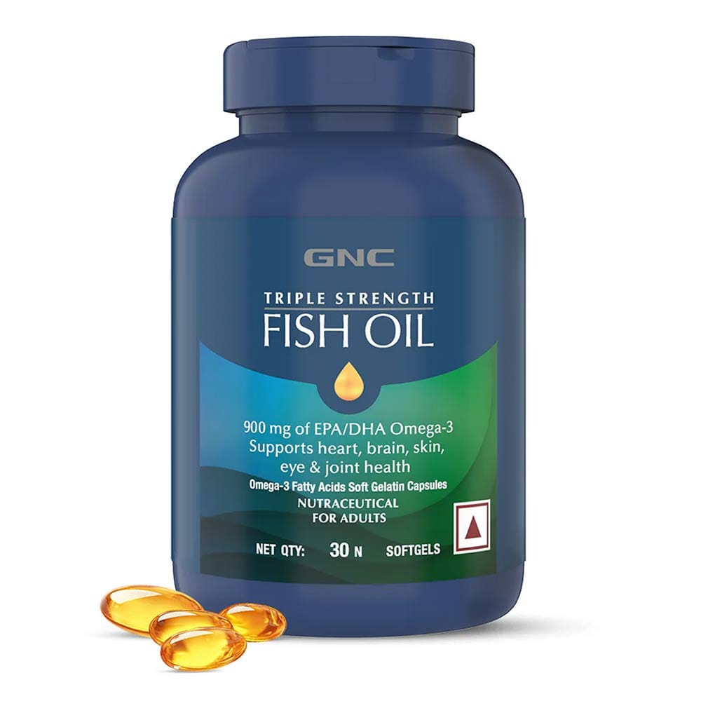GNC Triple Strength Fish Oil, 30 softgels HealthKart sale