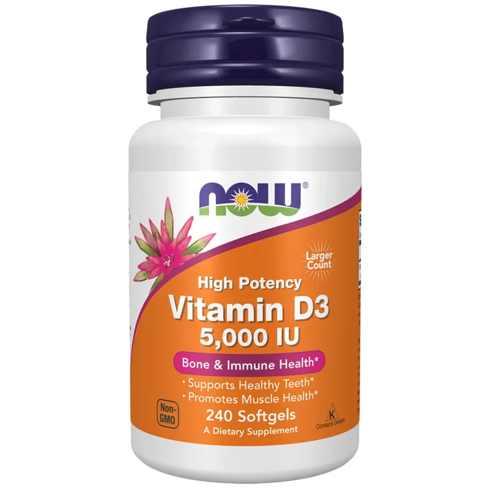 Now Vitamin D3 (5000 IU), 240 softgels Unflavoured HealthKart sale