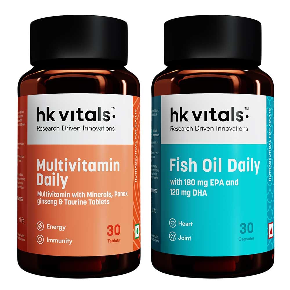 HealthKart HK Vitals Assorted Multivitamin + Fish Oil (30 tablets + 30 softgels) HealthKart sale