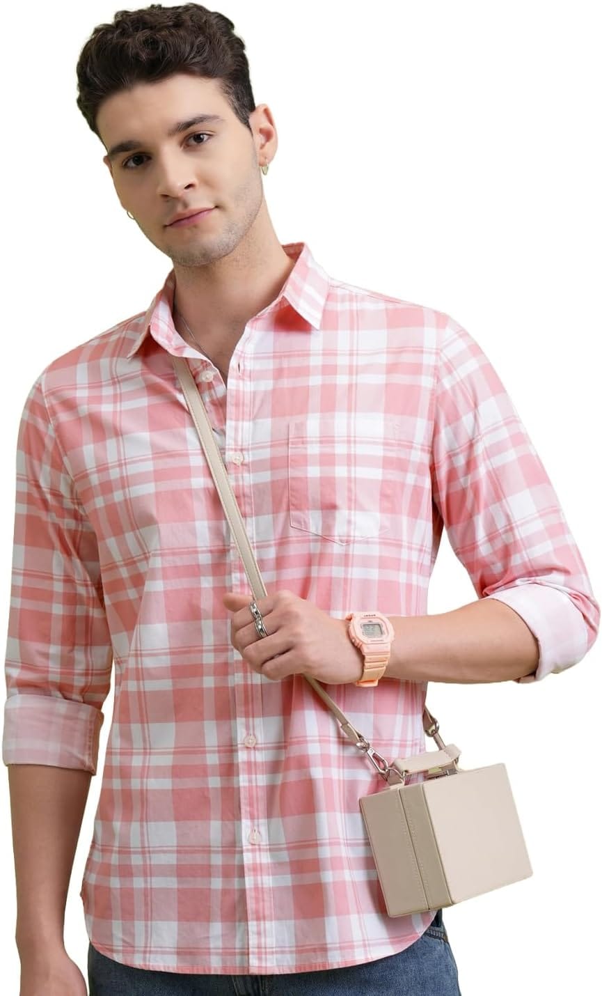 HIGHLANDER Men's Slim Fit Cotton Shirt