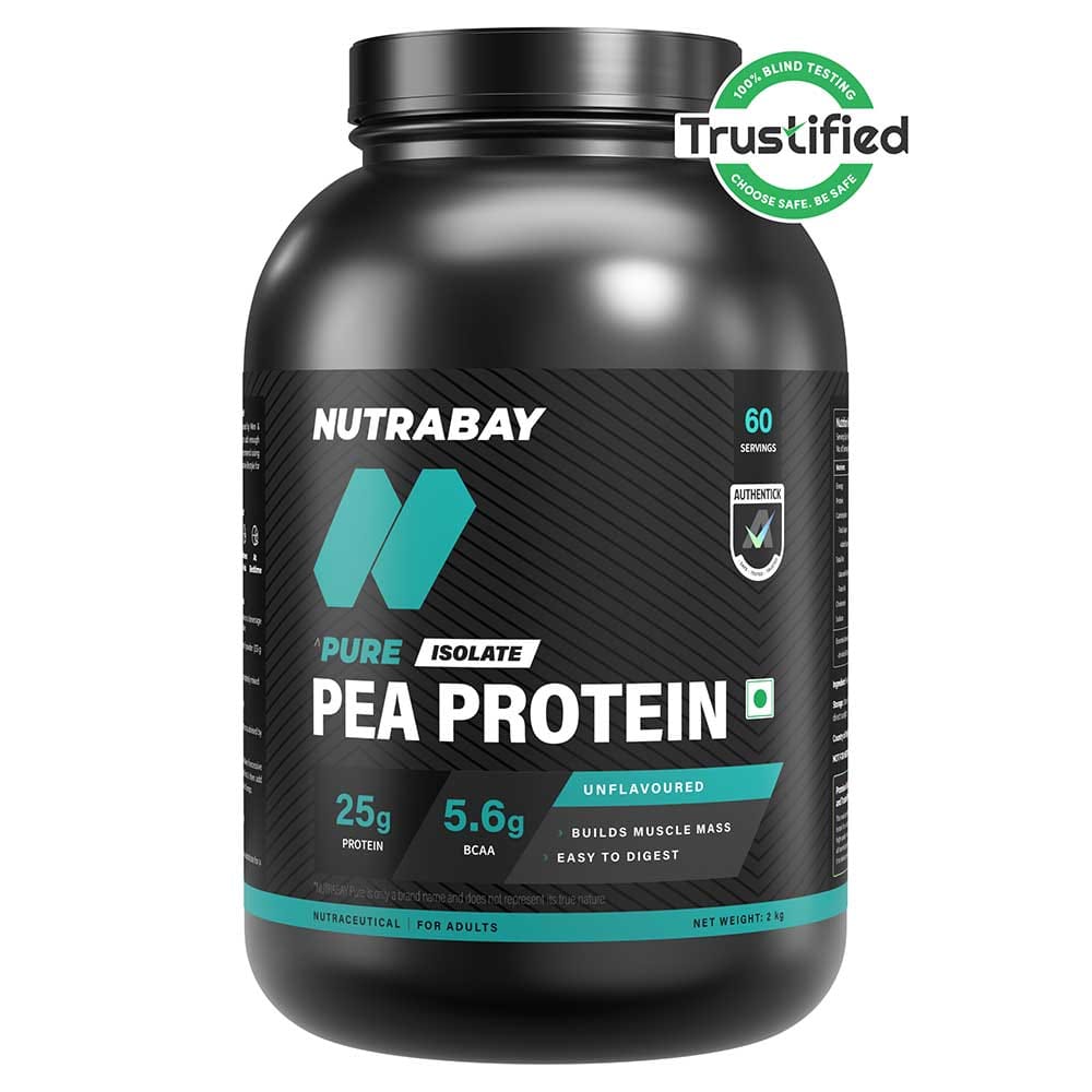 Nutrabay Pure Pea Protein Isolate, 4.4 lb Unflavoured HealthKart sale