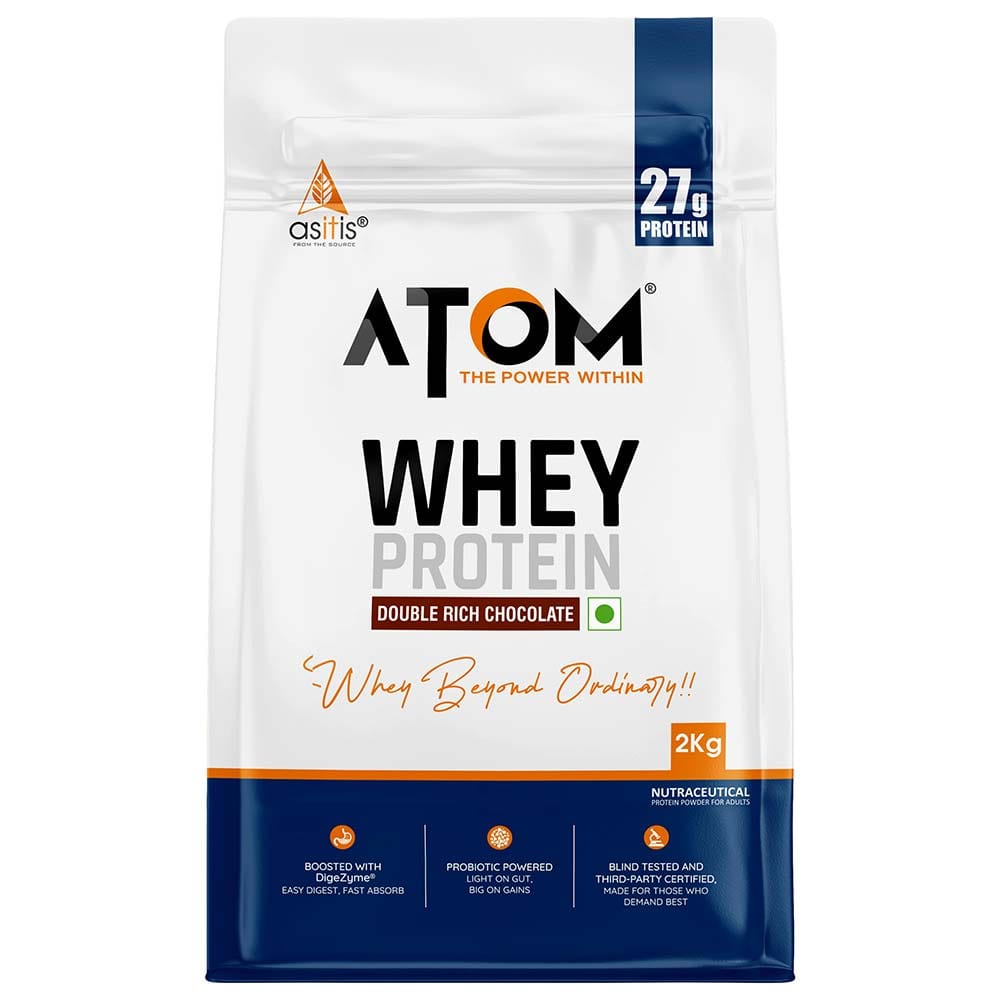 AS-IT-IS Nutrition ATOM Whey Protein with Enzymes, 4.4 lb Double Rich Chocolate HealthKart sale