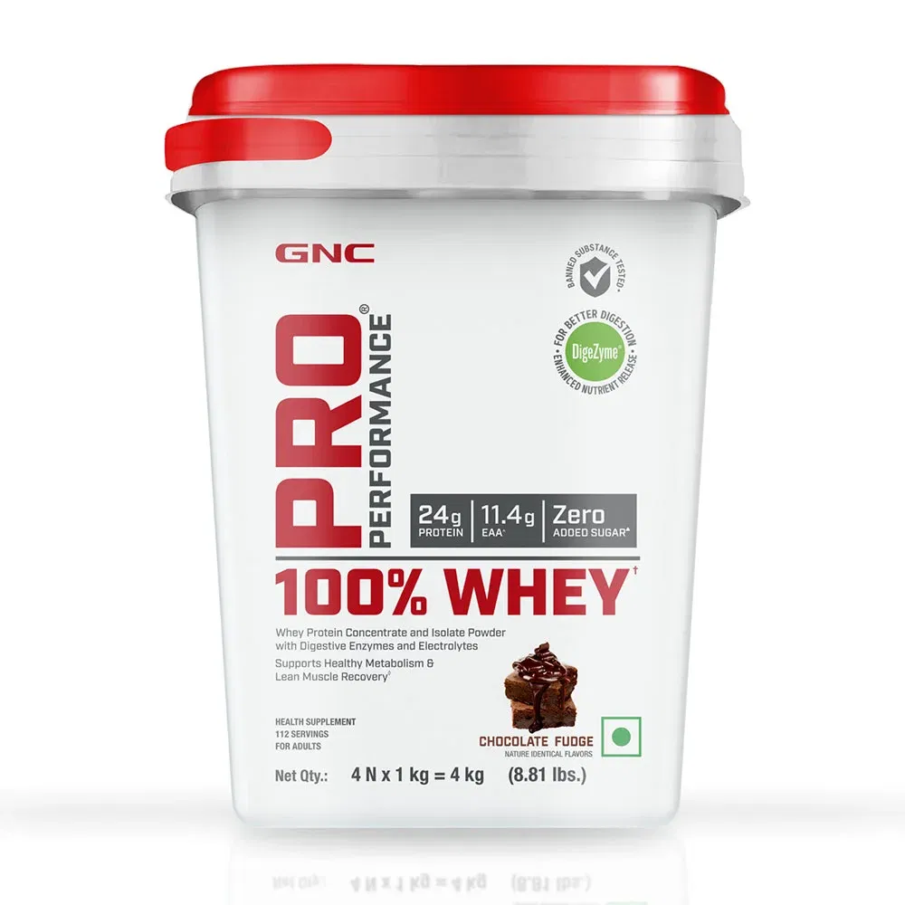 GNC Pro Performance 100% Whey Protein, 8.81 lb Chocolate Fudge HealthKart sale