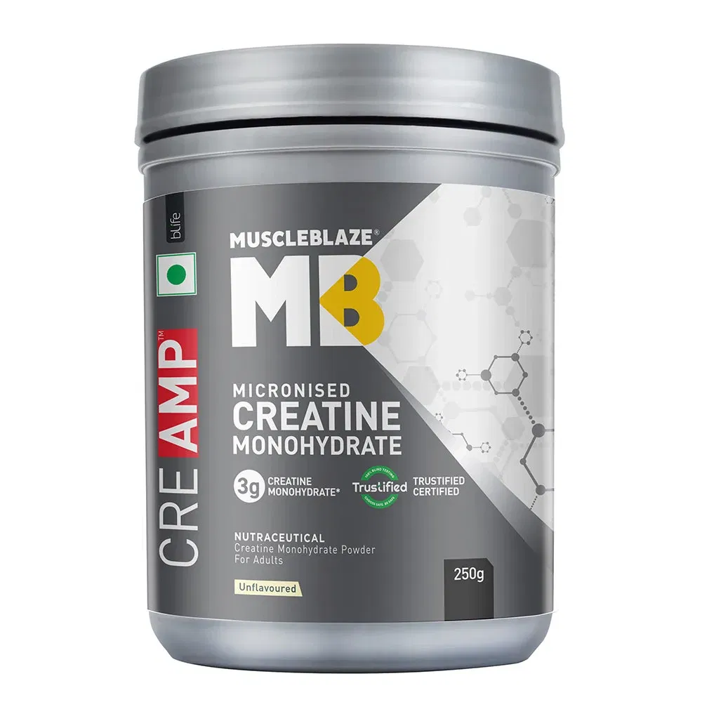 MuscleBlaze Creatine Monohydrate CreAMP, Unflavoured 0.55 lb HealthKart sale