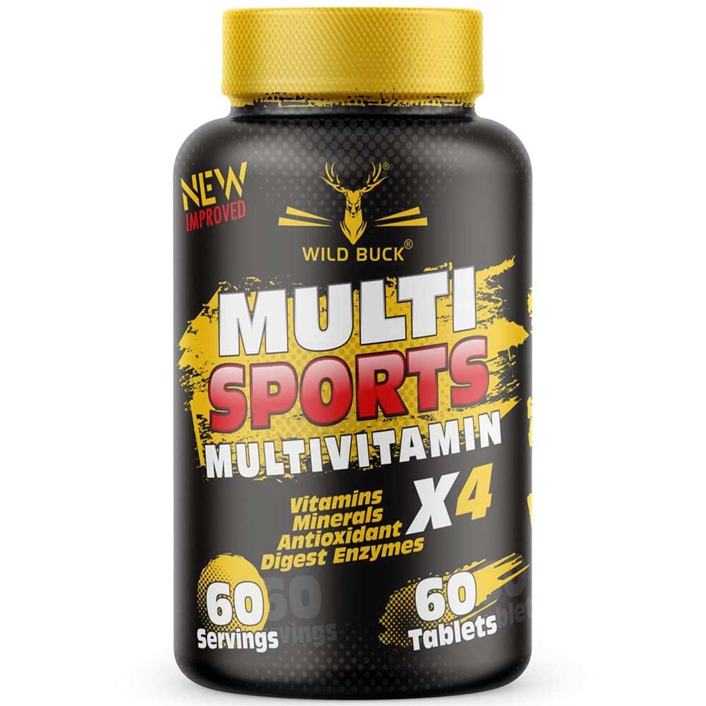 Wild Buck Multi Sports Multivitamin X4, 60 Tablets Unflavoured HealthKart sale