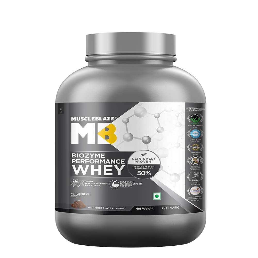 MuscleBlaze Biozyme Performance Whey, 4.4 lb Rich Chocolate HealthKart sale