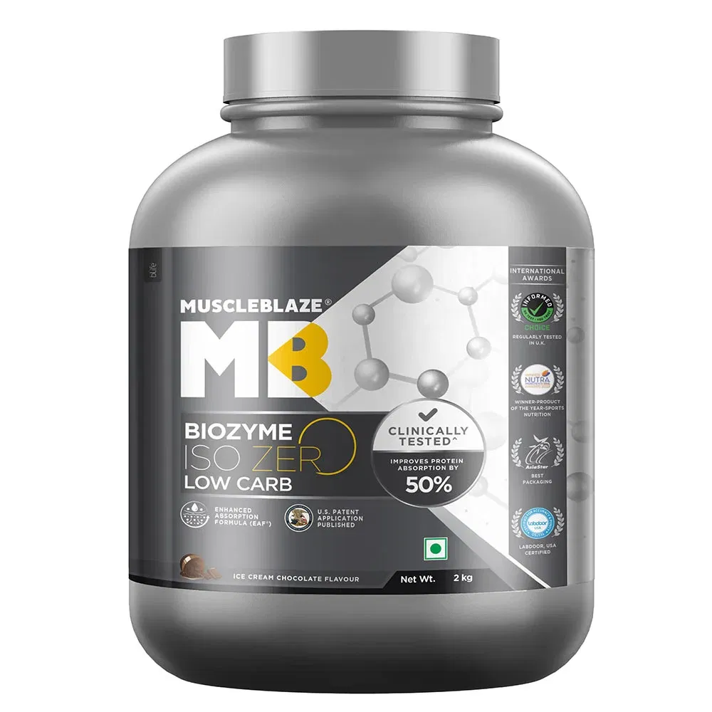 MuscleBlaze Biozyme Iso-Zero Powder (Old MRP), 4.4 lb Low Carb HealthKart sale