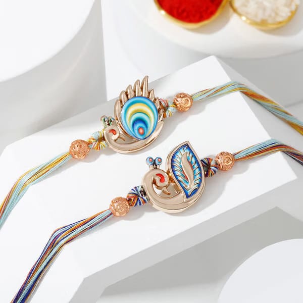 Special Vibrant Peacock Rakhi (Set of 2) IGP sale