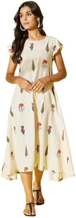 InWeave Off White Groovy Art Dress