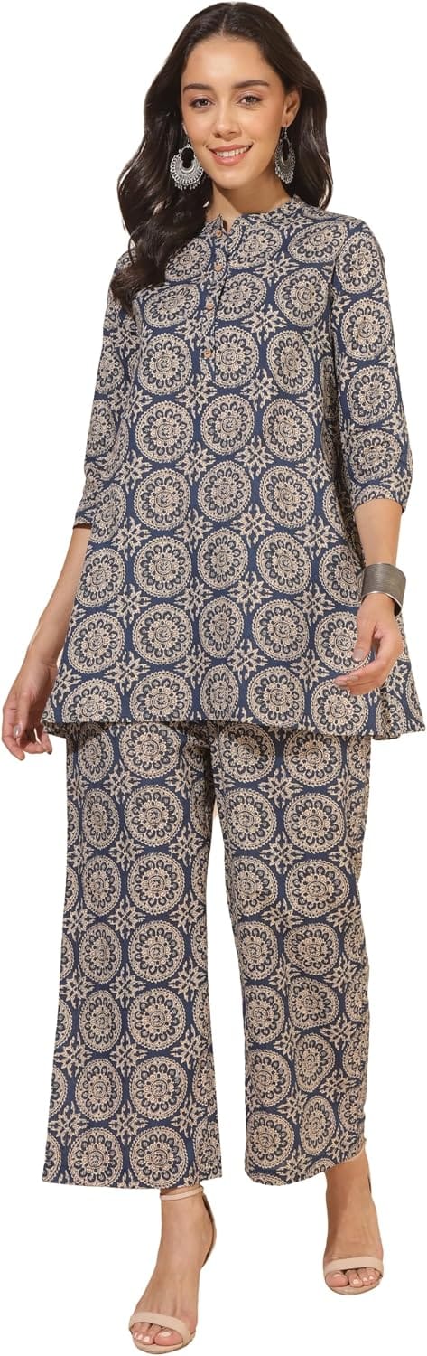 Janasya Ethnic Tunic with Pintucks