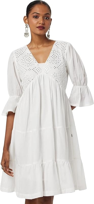 Juniper Women's Puff Sleeve A-Line Dress