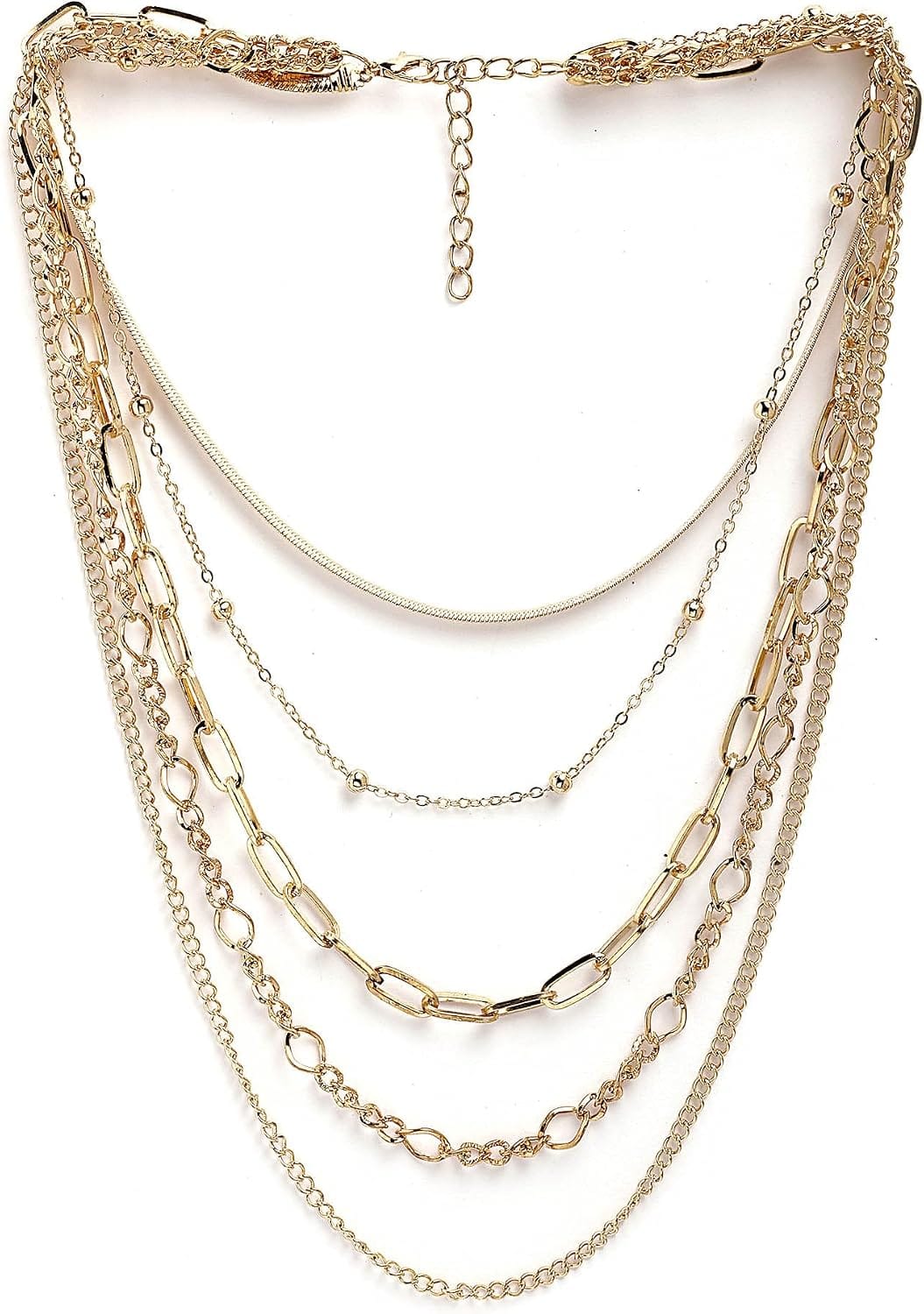 Karatcart Gold-Plated Layered Chain Necklace