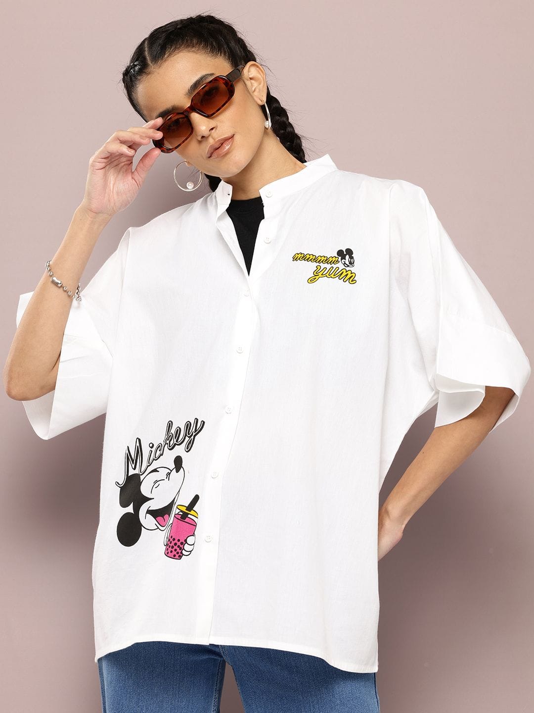 Kook N Keech X fwd Mickey Mouse Printed Pure Cotton Casual Shirt Myntra sale