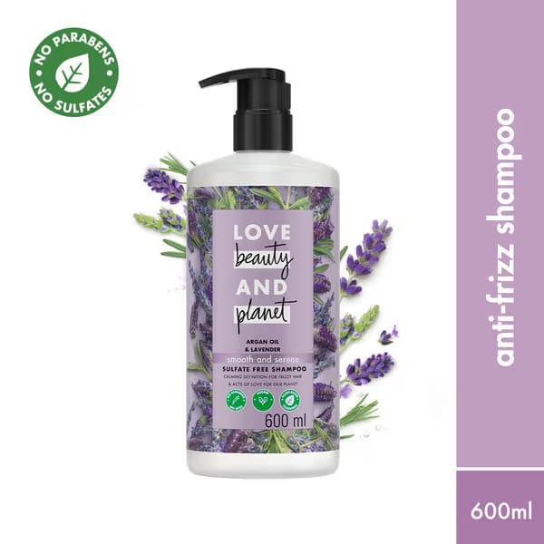 Love Beauty & Planet Argan Oil And Lavender Sulphate Free Shampoo For Dry & Frizzy Hair Nykaa sale