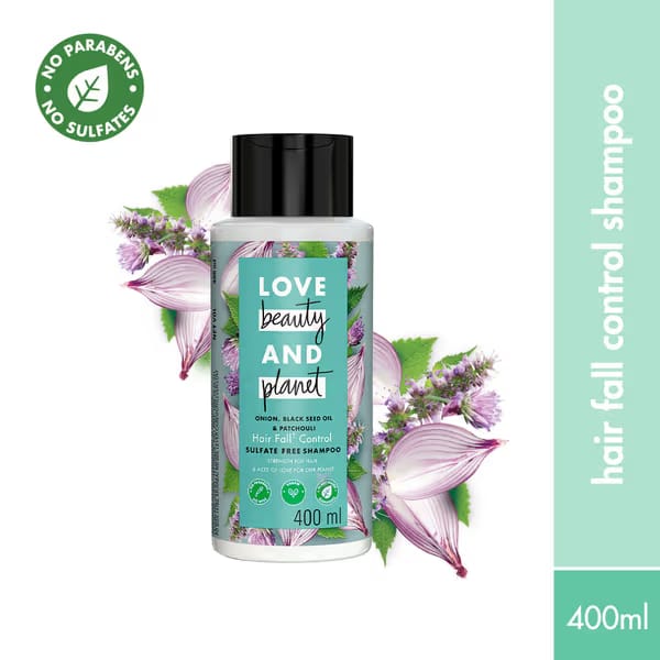 Love Beauty & Planet Onion, Black Seed & Patchouli Hair Fall Control Sulphate Free Shampoo Nykaa sale