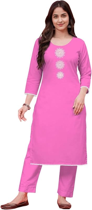 Libas Embroidered Kurta Set Pink