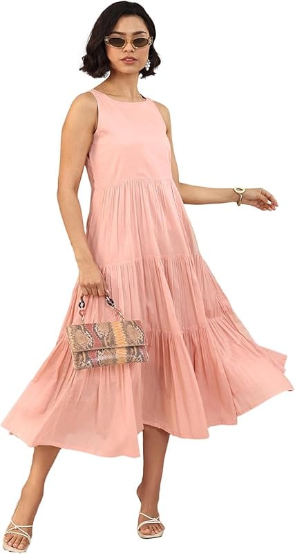Libas Women Floral Printed Fit and Flare Dress