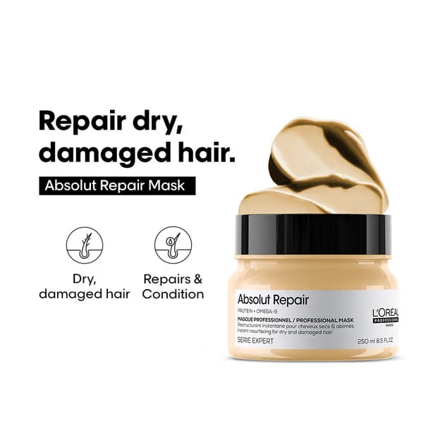 L'Oréal Professionnel Absolut Repair Mask For Dry and Damaged Hair With Protein & Omega-9 Nykaa sale