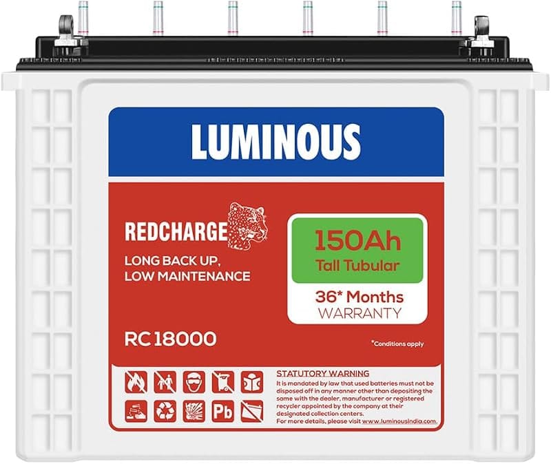 Luminous Red Charge RC18000ST 150Ah Tall Tubular Battery