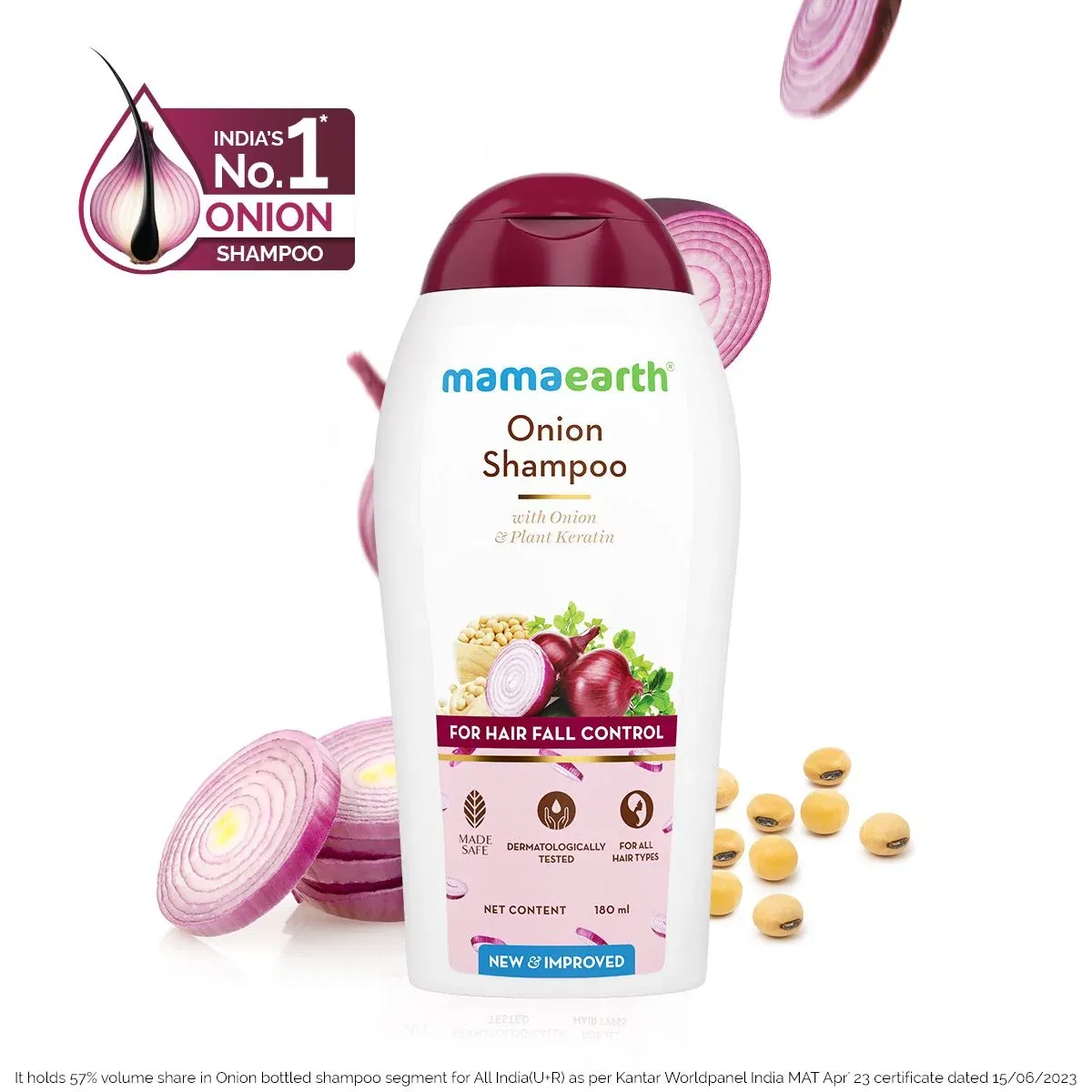 Onion Shampoo with Onion & Plant Keratin, 180 ml Mamaearth sale