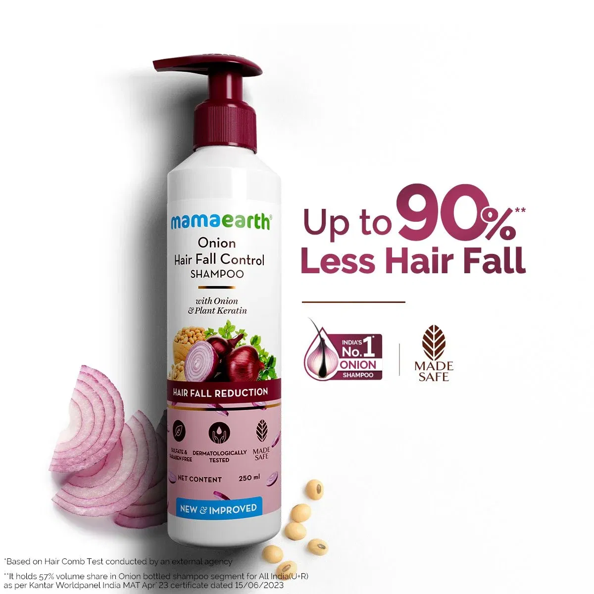 Onion Shampoo with Onion and Plant Keratin, 250 ml Mamaearth sale
