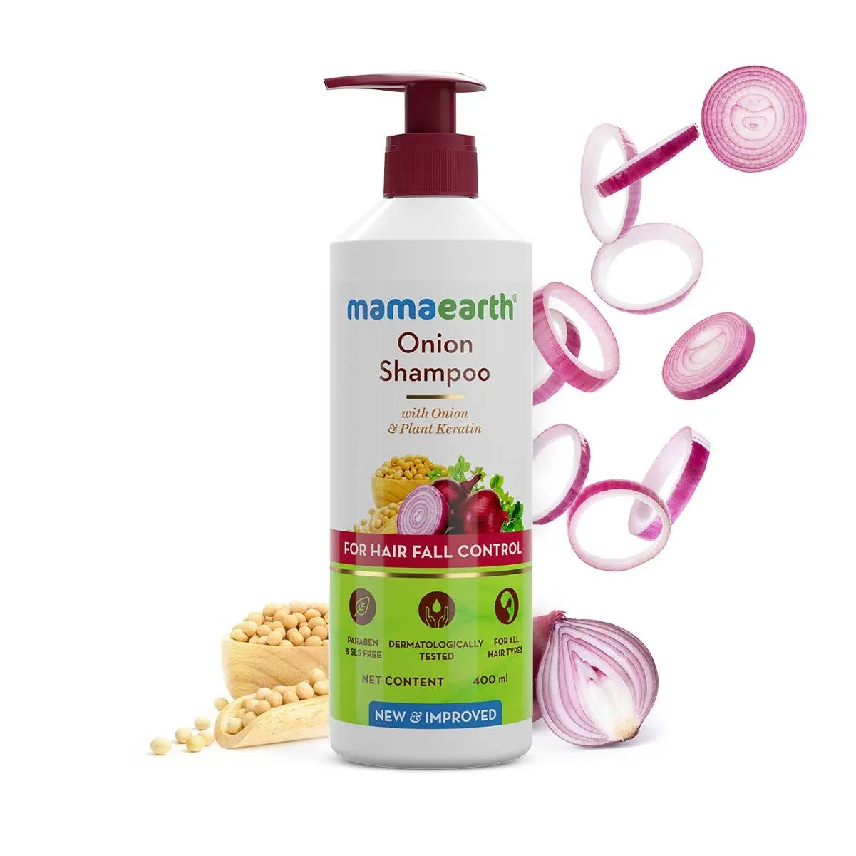 Onion Shampoo with Onion & Plant Keratin, 400 ml Mamaearth sale