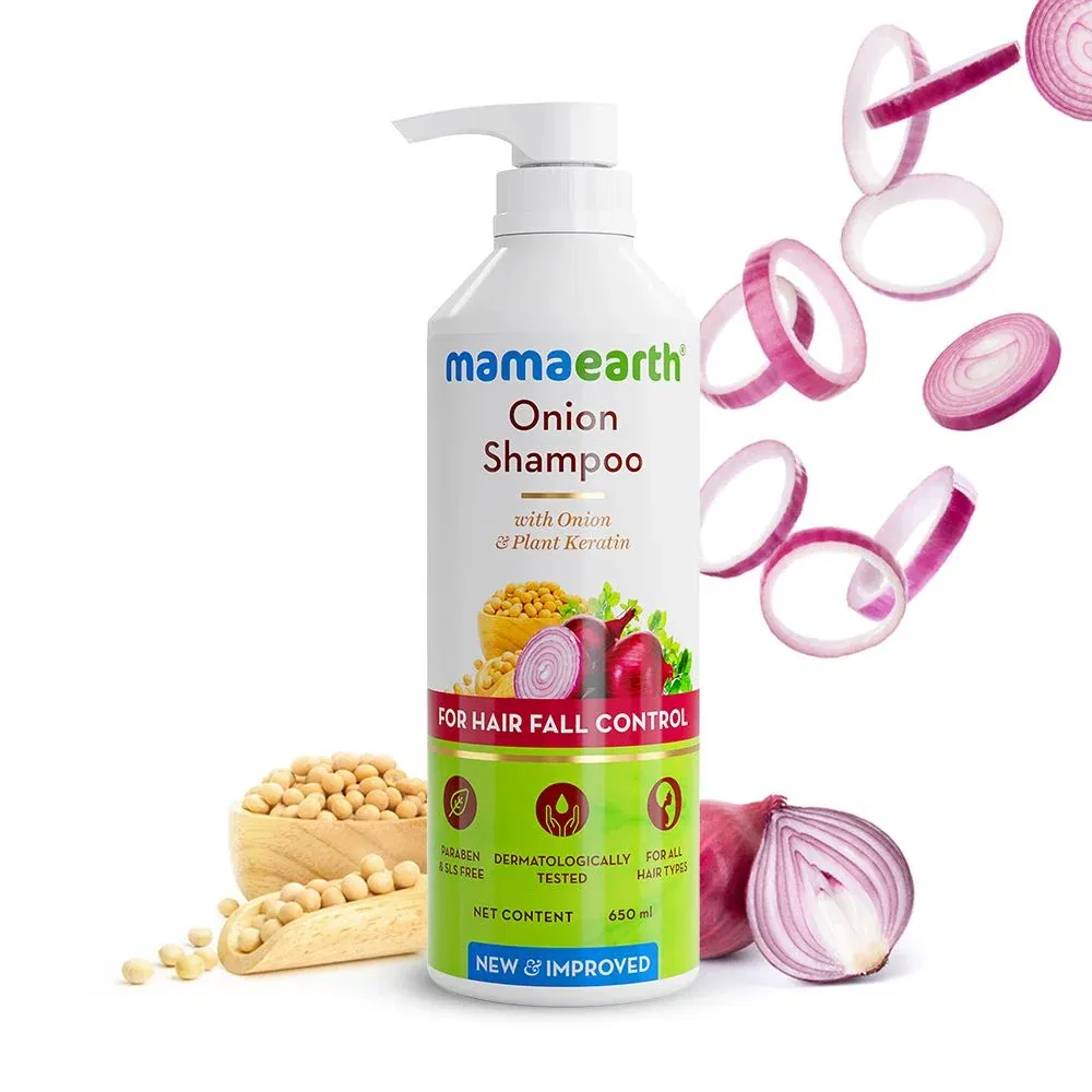Onion Shampoo for Hair Fall Control and Hair Growth, 650 ml Mamaearth sale