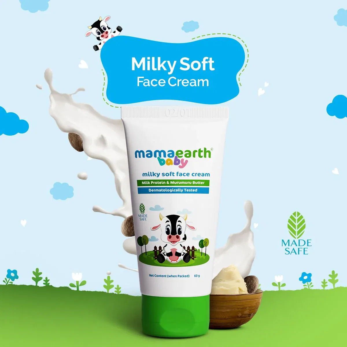 Mamaearth Milky Soft Face Cream for Babies, 60 g Mamaearth sale