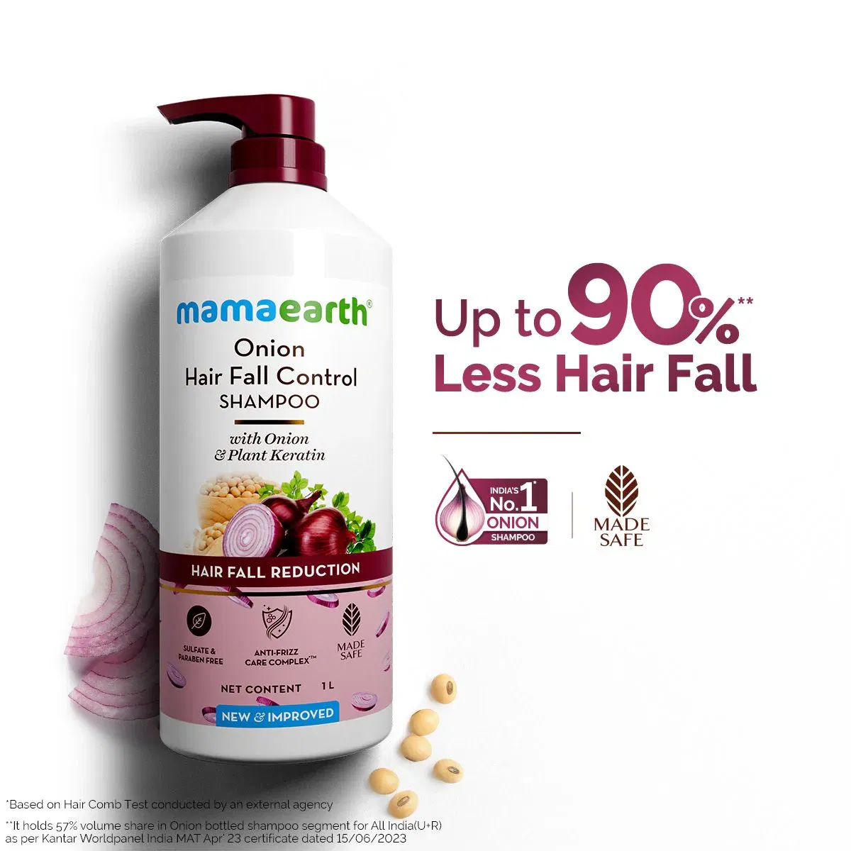 Onion Shampoo for Hair Growth and Hair Fall Control with Onion and Plant Keratin - 1 Litre Mamaearth sale