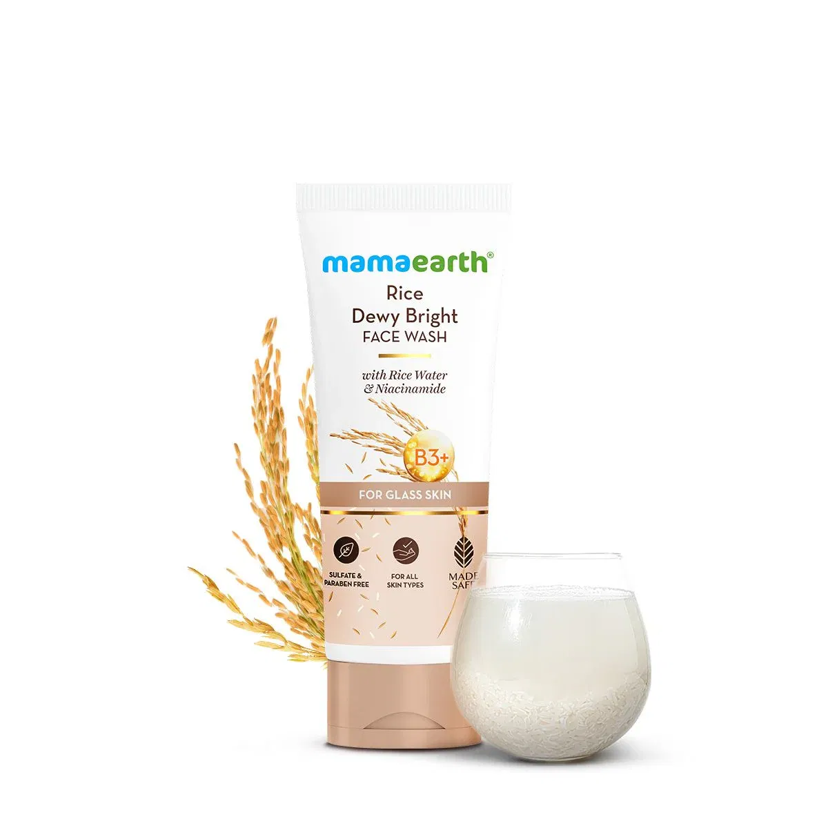 Rice Dewy Bright Face Wash With Rice Water & Niacinamide for Glass Skin - 200 ml Mamaearth sale