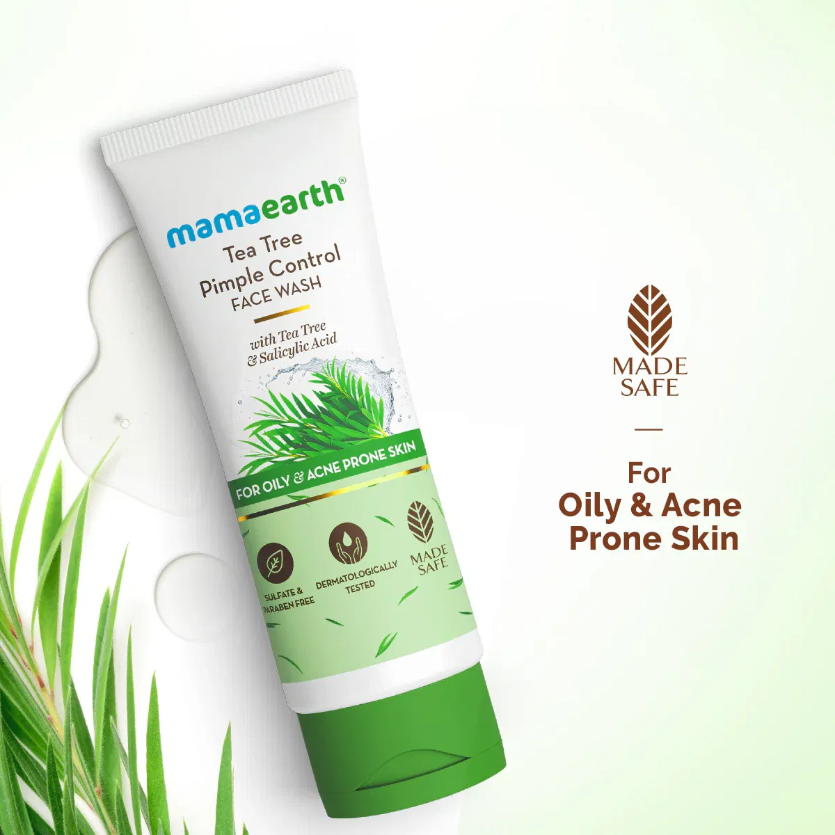 Tea Tree Pimple Control Face Wash with Tea Tree & Salicylic for Oily & Acne-Prone Skin - 100ml Mamaearth sale