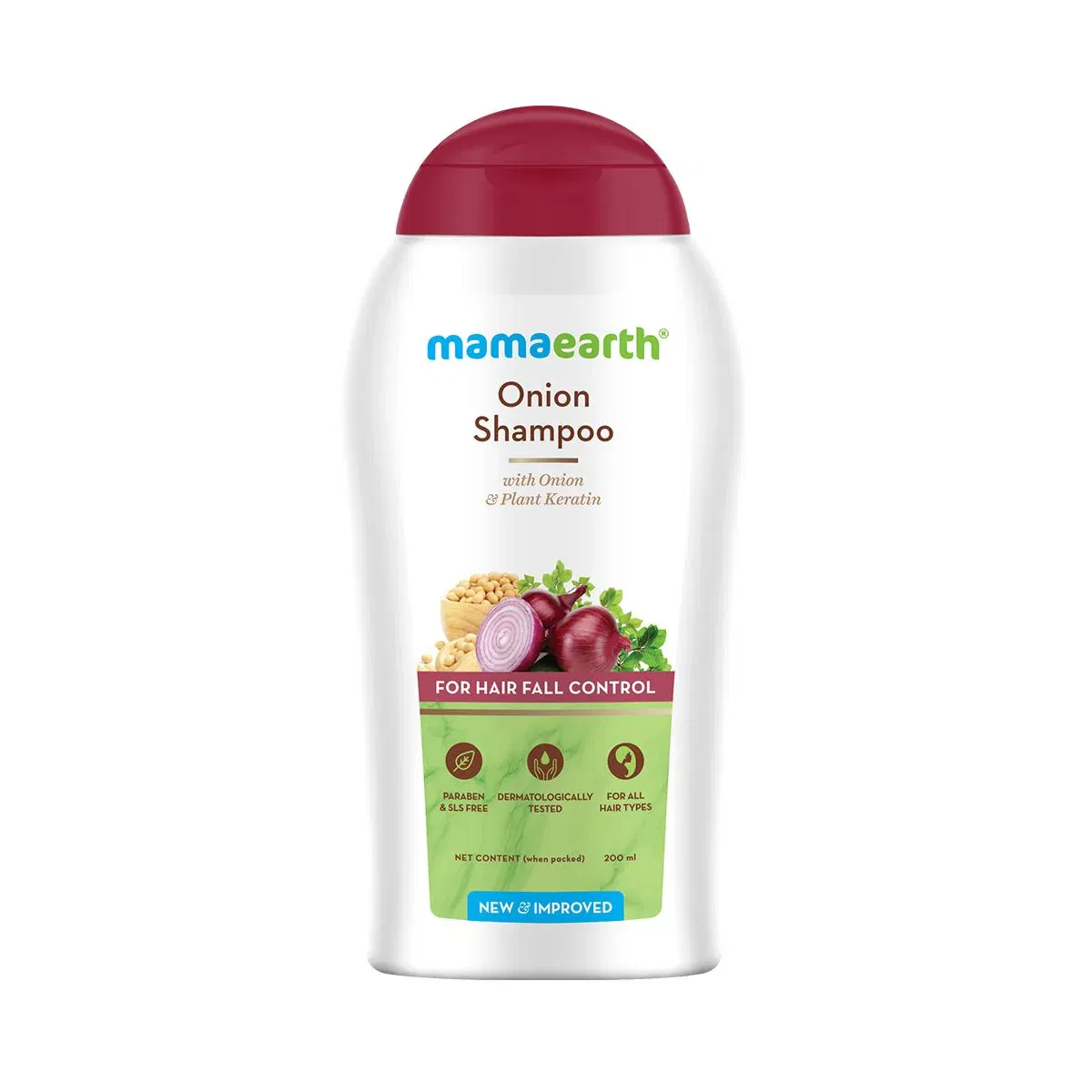 Onion Shampoo with Onion and Plant Keratin for Hair Fall Control - 200ml Mamaearth sale