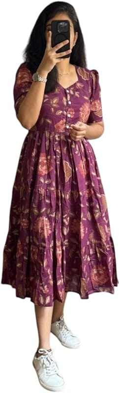 MANGO Floral Midi Dress