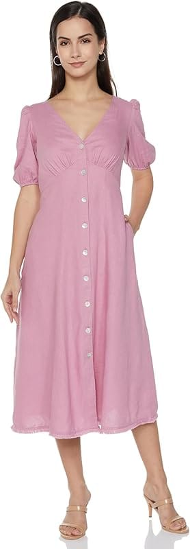 M&S Linen Blend Dress Women