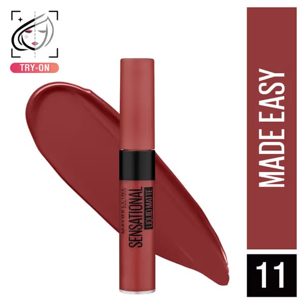 Maybelline New York Sensational Liquid Matte Lipstick, Long-lasting - 03 Flush It Red Nykaa sale