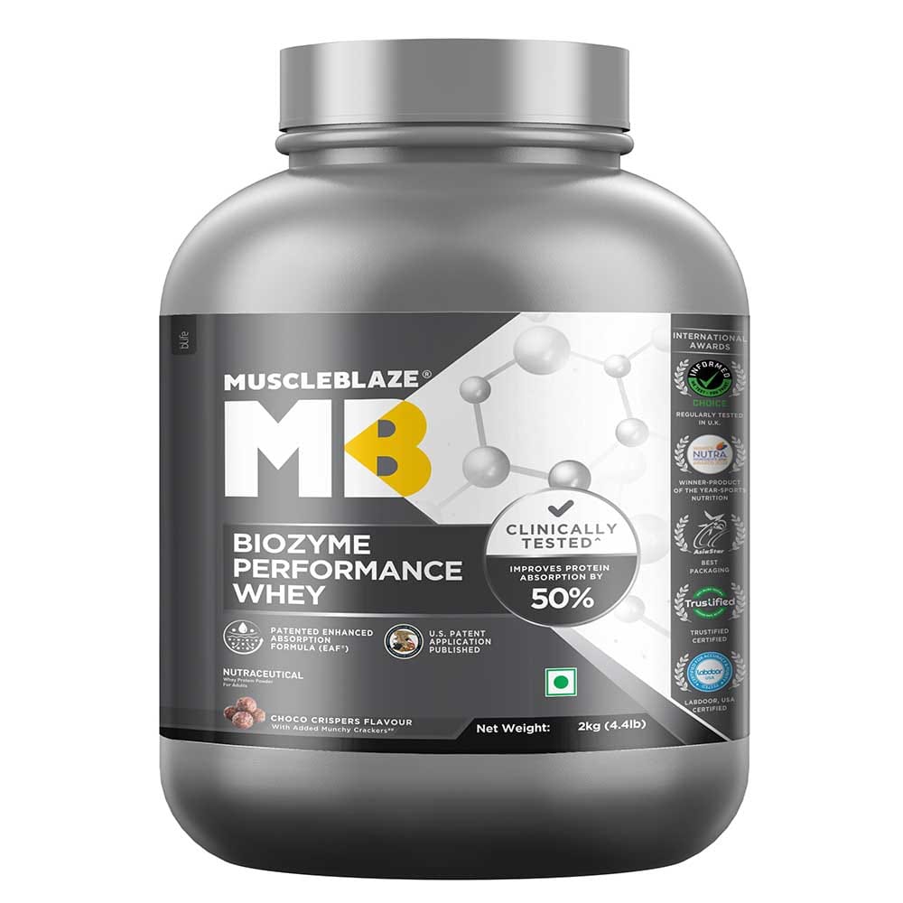 MuscleBlaze Biozyme Performance Whey, 4.4 lb Choco Crispers MuscleBlaze sale